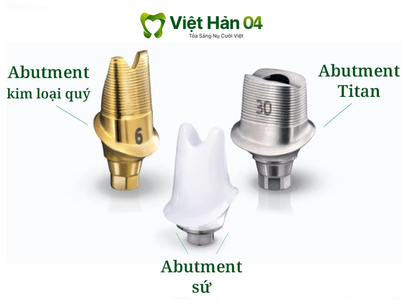 Phân loại Abutment theo vật liệu