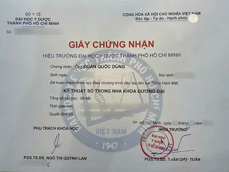 Giấy chứng nhận: Kỹ thuật số