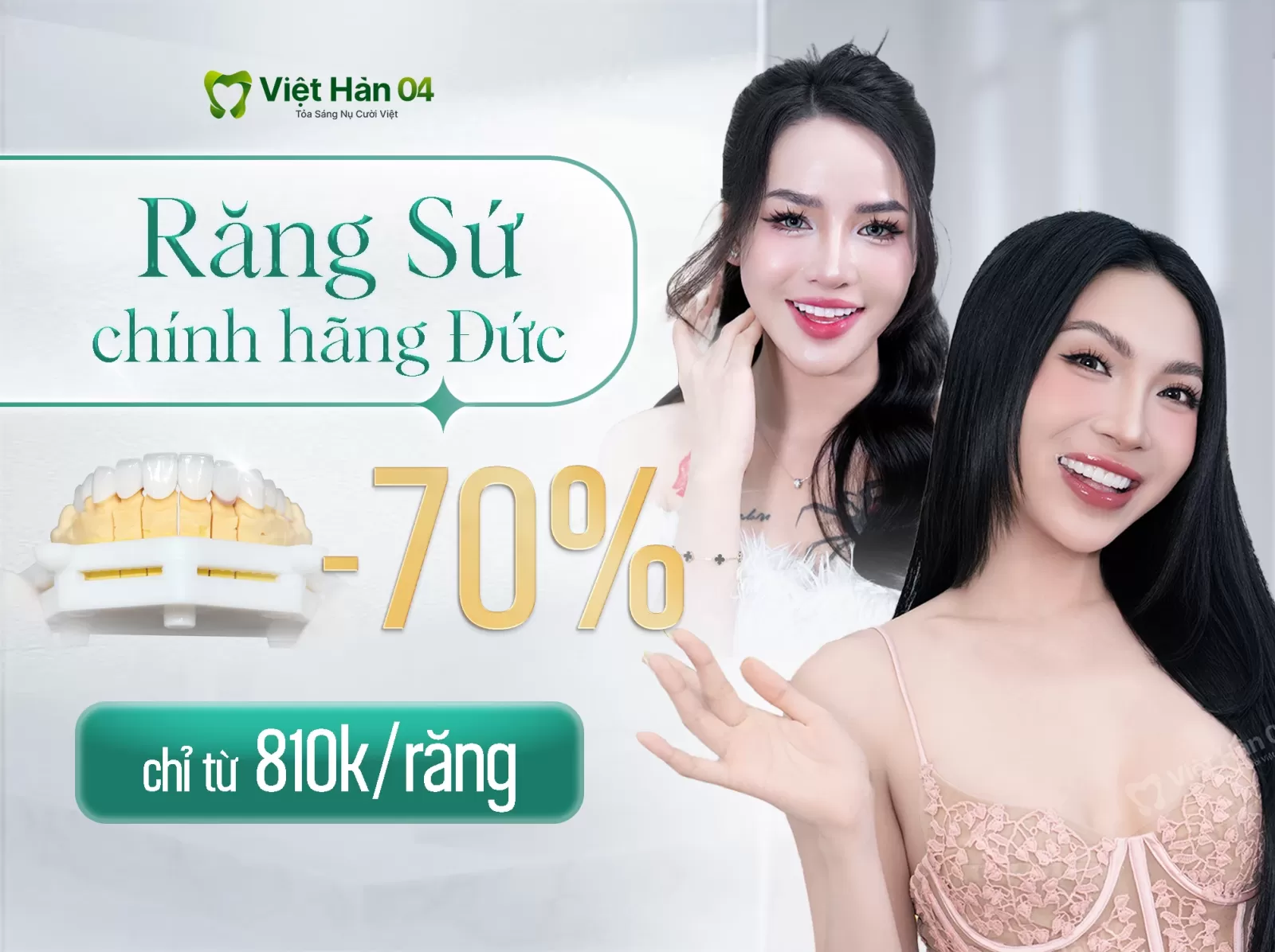 Ưu đãi răng sứ lên đến 70%