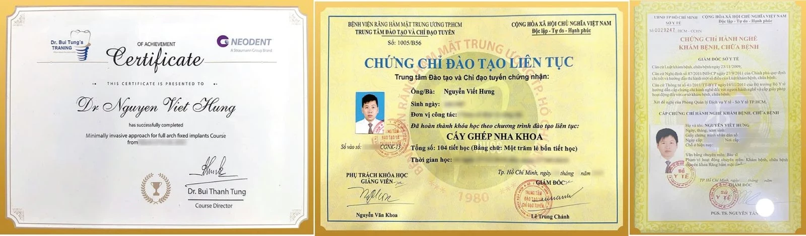 Bằng cấp bác sĩ Nguyễn Viết Hưng